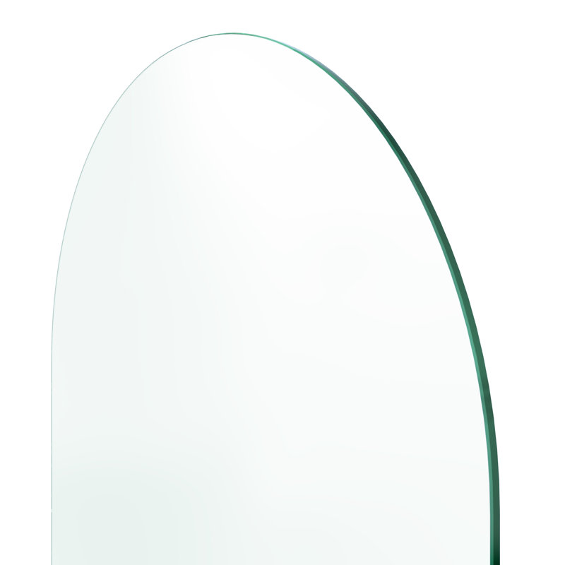 Venus 34 in. x 66.75 in. Frameless Arched Single Fixed Bath Panel, Brushed Nickel