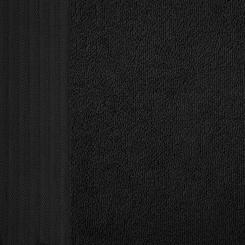 Malden Turkish Cotton 8 Piece Jacquard Herringbone and Solid Medium Weight Towel Set, Black