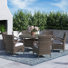 Artherine 6 - Person Wicker Patio Dining Set with Round Table , Cushions Included