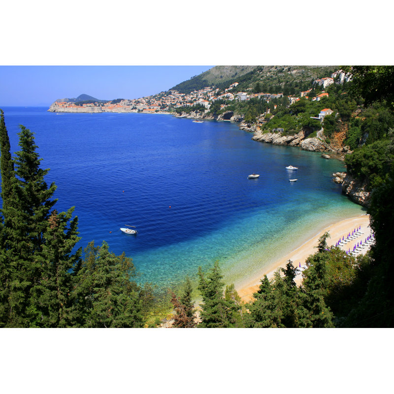 Plage méditerranéenne par Agustavop, H 24 po x l 36 po