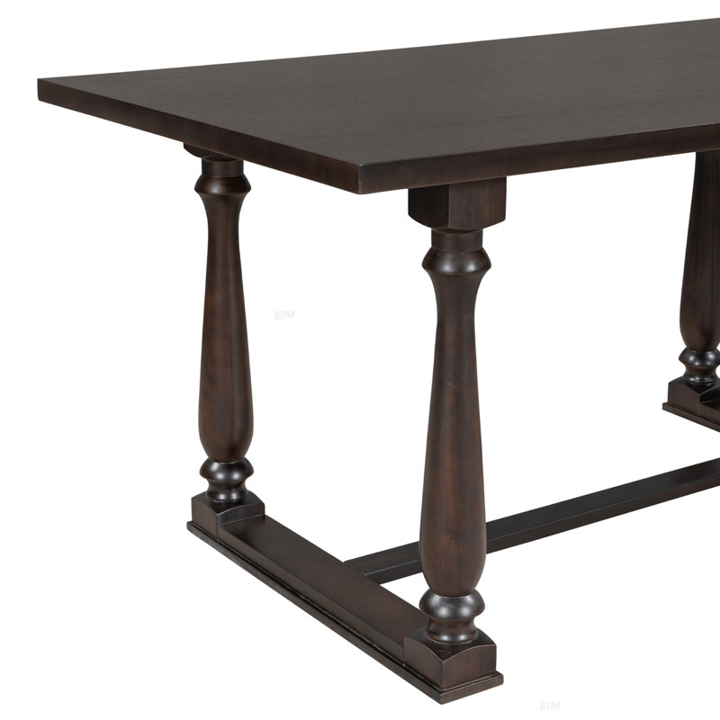 Ensemble de table et chaises de salle à manger 6 pièces avec pieds de forme spéciale et dossiers et coussins recouverts de mousse pour la salle à manger (ensemble de salle à manger)