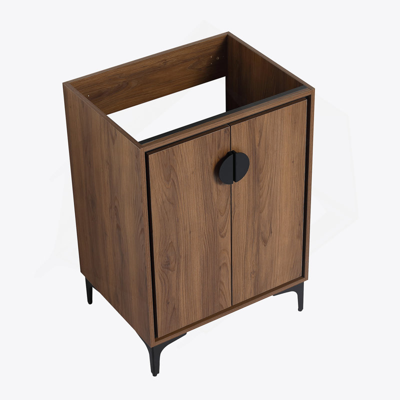 Armoire de rangement de salle de bain avec portes à fermeture douce, meuble-lavabo simple