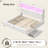  Upholstered Bed with Wood Frame, 4 Storage Drawers, Modern Bed Frame with Charging Station & LED Lights, Headboard Included,King/Beige-108946933-121934174