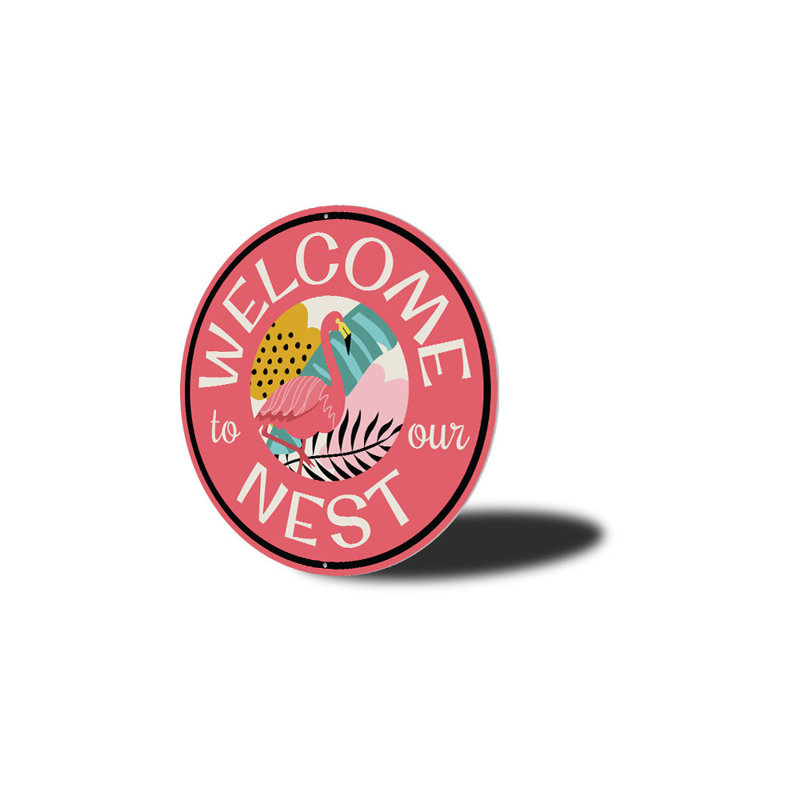 Plaque flamant rose, H 18 po x l 18 po x P 0,06 po