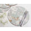 Duck Egg Floral Lacquered With Cork Backing Floral Round Placemat