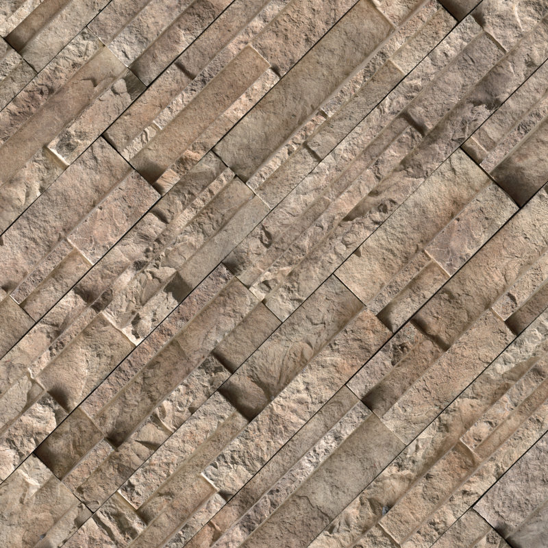 Panneaux muraux en pierre reconstituée empilée Terraforma Albion Brown, tailles assorties (15 pièces, 5,4 pi² par boîte)