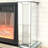 Electric Fireplace With Mirror Finish & Artificial Crystals, 3D Realistic Flames, Remote Control, Measures, Black Portable For Restaurant Heating, Remote, Protected, Unit Home
