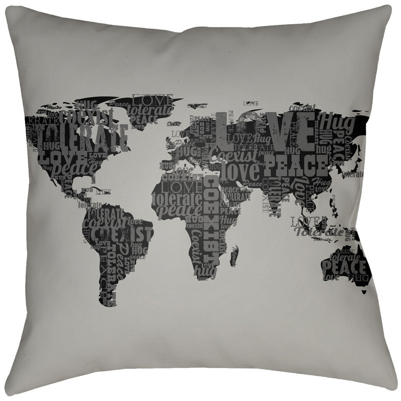 Litchfield Global Throw Pillow, 18" H x 18" W, Fuchsia/Navy Blue