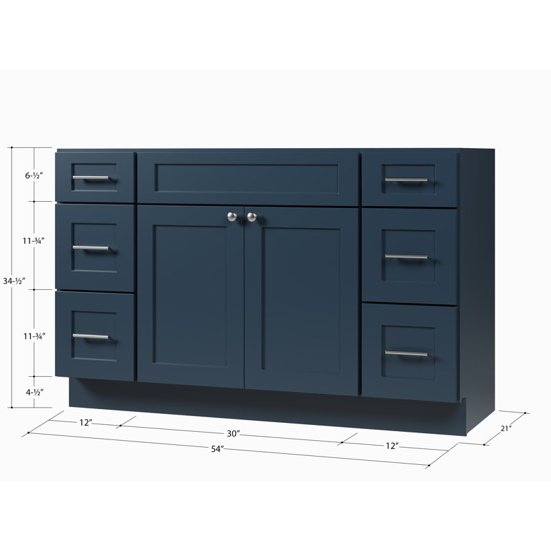 Disar 54" Single Bathroom Vanity Base Only, Blue