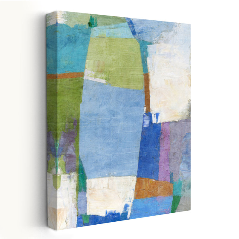 Route bleue - Abstrait bleu marine, bleu et art indigo, H 24 po x l 16 po