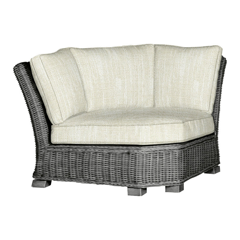 Canapé d'angle modulaire rustique tissé gris ardoise, Gris ardoise, Welt, InsideOut® Rollo ‑ lin crème