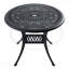 Ensemble de 5 meubles de patio en aluminium coulé avec cadre noir et coussins de siège bruns