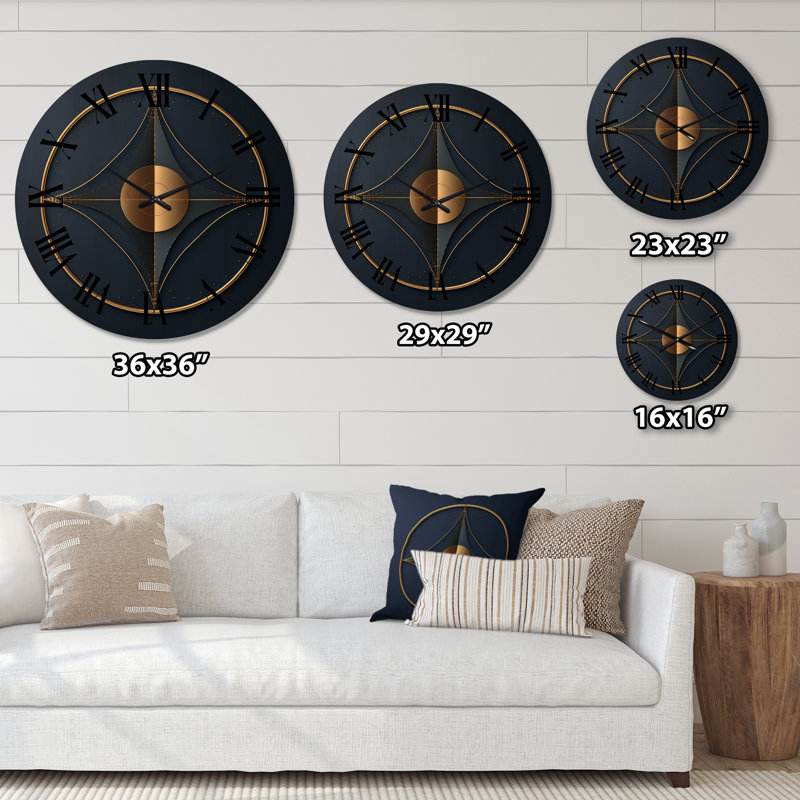 Horloge murale sacrée à motif géométrique sacré bleu Minimal, Moyenne