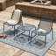 Ensemble de conversation d'extérieur 3 pièces avec cadre en fer 2 chaises en filet et 1 table d'appoint bleu marine pour patio-1967079367