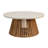 Round Coffee Table With Lava Stone / Grc Top And Teak Base-105735435