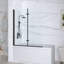Porte de baignoire pliante/à deux vantaux sans cadre Jraty 47 po L x 55 po H, noire-97821112