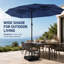 Parasol de patio rectangulaire 15 pi avec base-130370818