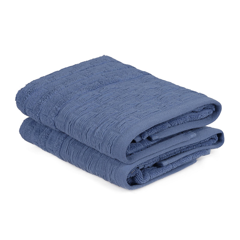 Ensemble de 2 essuie-mains 2 pièces 100% coton, Bleu