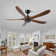 Wood Ceiling Fan No Light With Remote Control, Low Profile Ceiling Fan Without Light,Noiseless Reversible Dc Motor With Timer