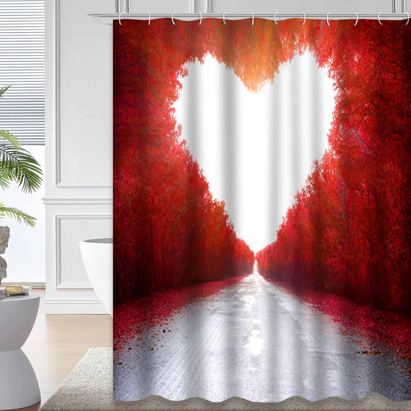 Rideau de douche Road Love Trees Heart, L 72 po x l 72 po