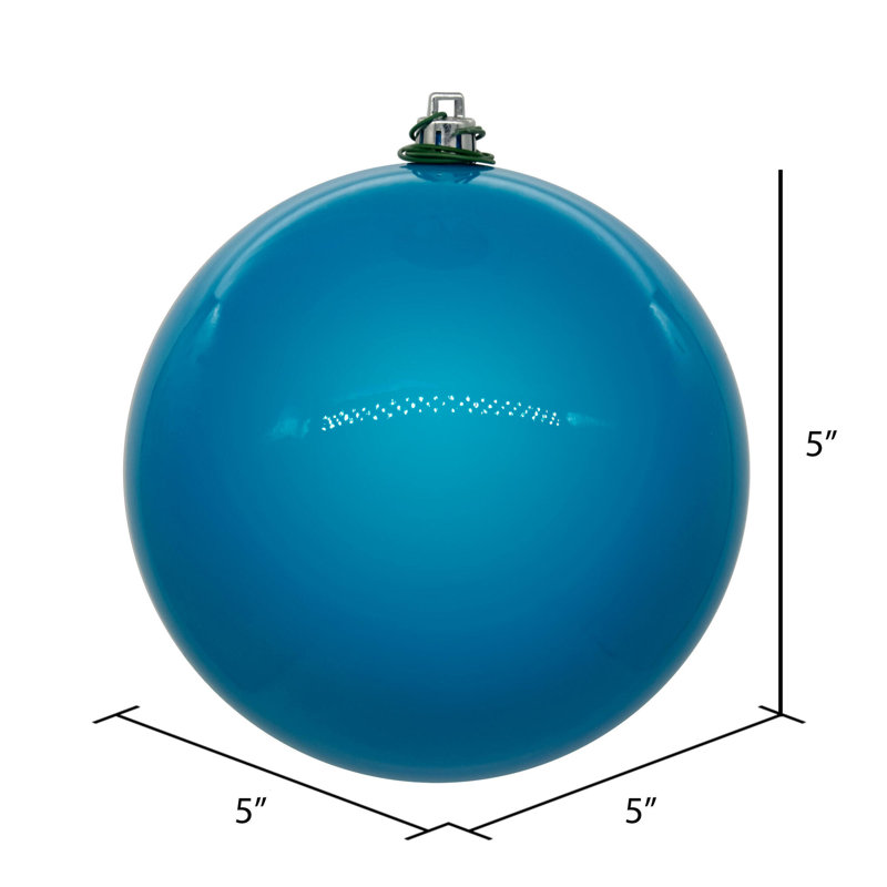 Ensemble d'ornement boule 4 pièces, H 4,75 po x l 4,75 po x P 4,75 po, Turquoise