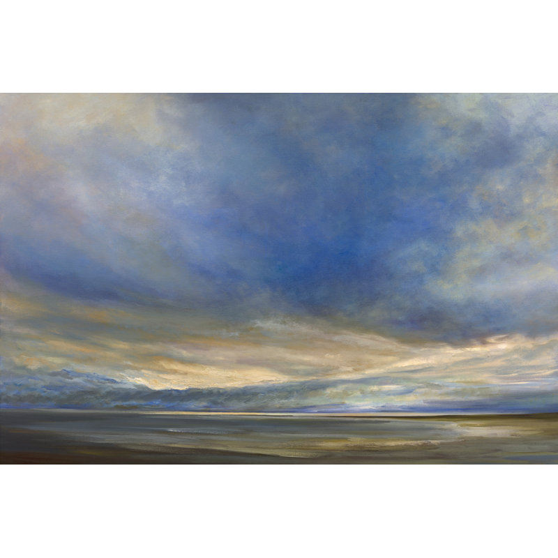«Clouds on The Bay II», peinture sur toile, H 12 po x l 18 po