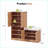 Shoe Storage Cabinet with Bench &amp; Cushion, 7+3 Adjustable Compartments, Walnut Brown | Particle Board+MDF | Entryway-1262856485