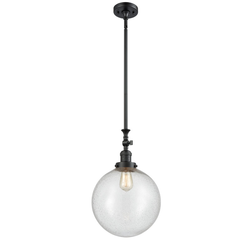 Luminaire suspendu sphère 1 lumière Clermont, Ampoule non incluse, Grainé, Noir mat