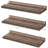 Floating Shelves, 3 Pcs, Dark Brown