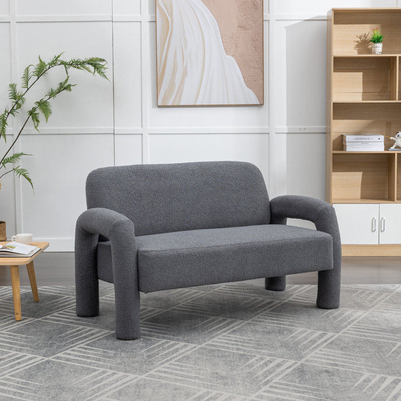 Jasyia Upholstered 51'' Loveseat, Gray 100% Polyester