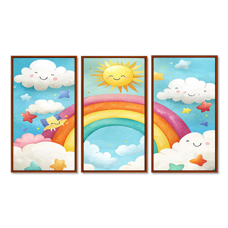 Rainbow Bright II - ensemble de reproduction d'art mural pour chambre de bébé, H 28 po x l 36 po x P 1 po