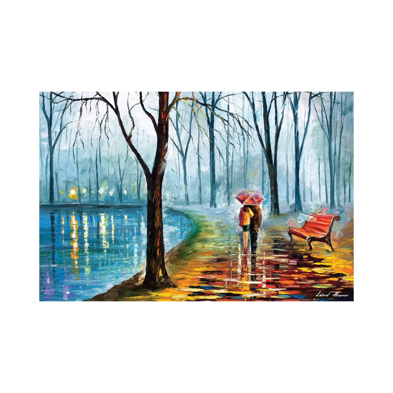 Inside The Rain by Leonid Afremov - Wrapped Canvas Giclee Art Print, 66.04 cm H x 45.72 cm W x 1.91 cm D