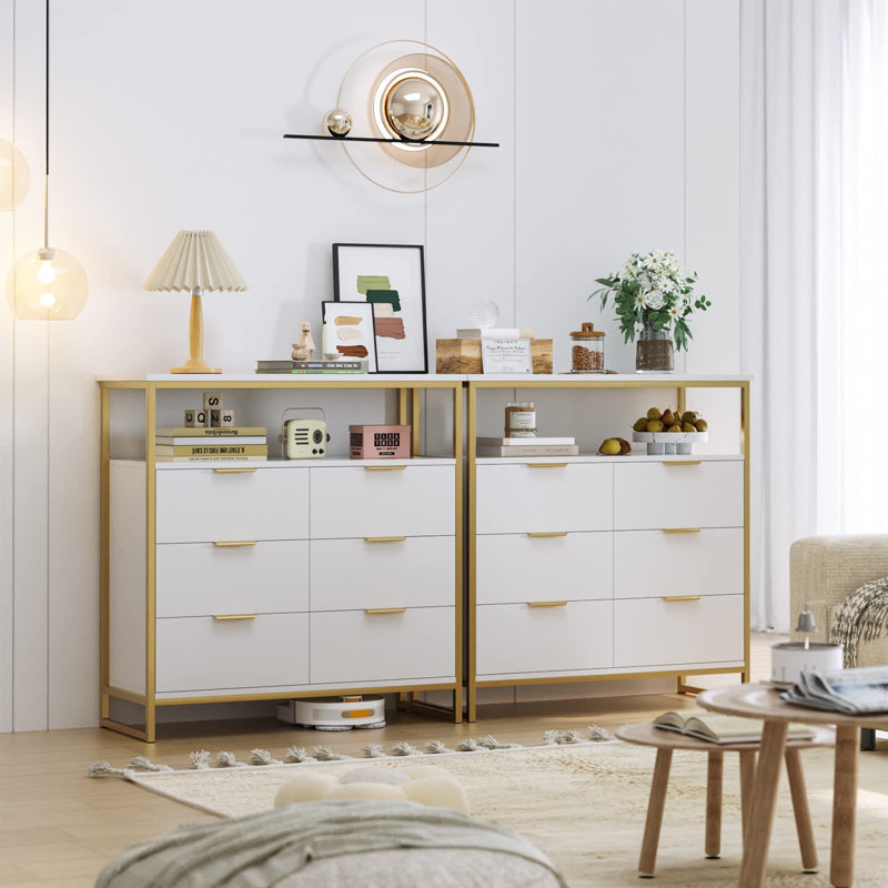 Commode à 6 tiroirs Kuisma, Blanc