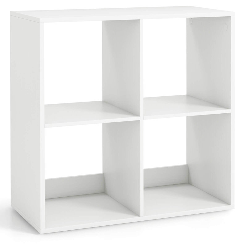 Open Bookshelf With Anti-tip Kits Home Modern Style Storage Shelf For Study, (4 Shelves) 27.5"H x 27.5"W x 13"D