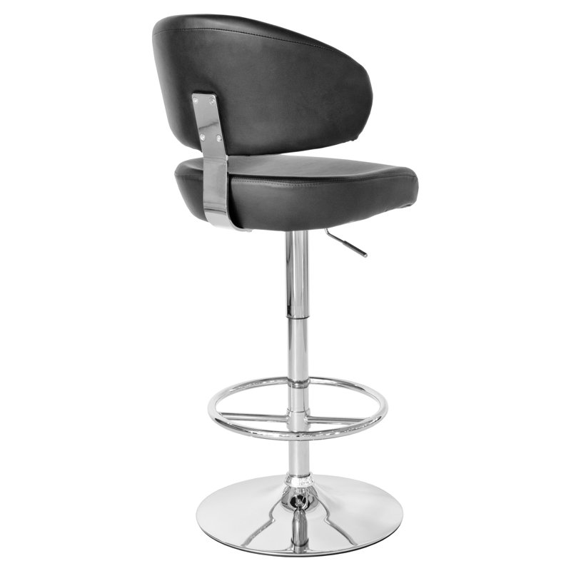 Jaclyn Swivel Upholstered Adjustable Height Counter Stool, Black