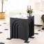 Table basse de salle à manger moderne, carrée 15,68 po, noire, fabrication élégante-385038467