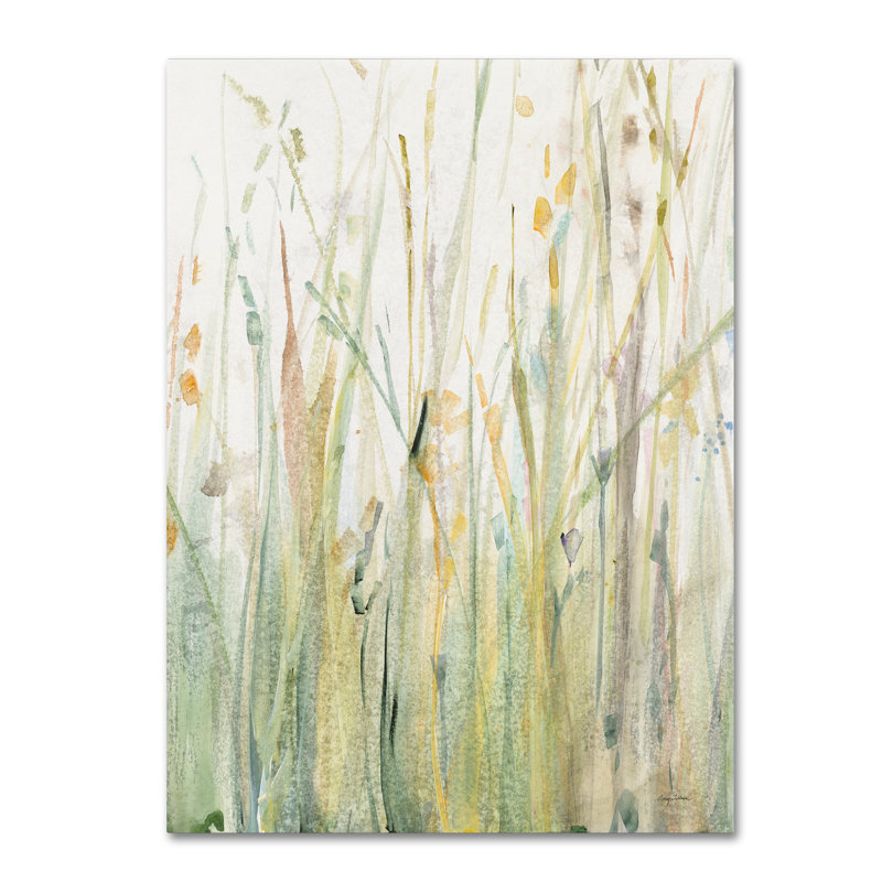 'Spring Grasses I Crop' Print on Wrapped Canvas, 19" H x 14" W x 2" D