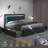 Upholstered Bed Frame with 4 Large Drawers,RGB LED Lights, Adjustable Headboard, Easy to Assemble-904573895-904573889