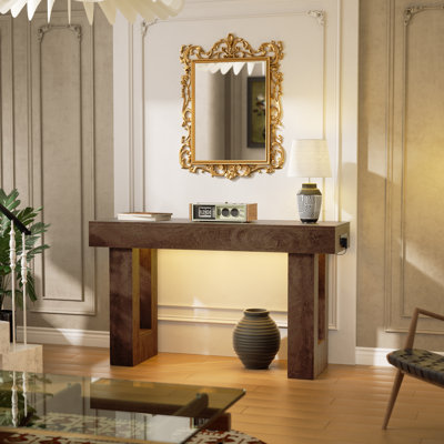Farmhouse Console Table With Power Outlets And Sensor Light by Wrought Studio