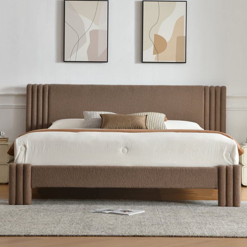 Lit plateforme tapissier Modern, King, Coffee