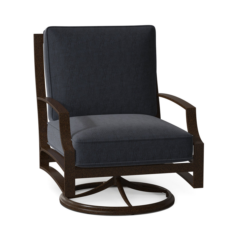 Seal Cove Outdoor Swivel Lounge Chair, Canvas Bird's Eye Sunbrella® Canvas, Chestnut Brown