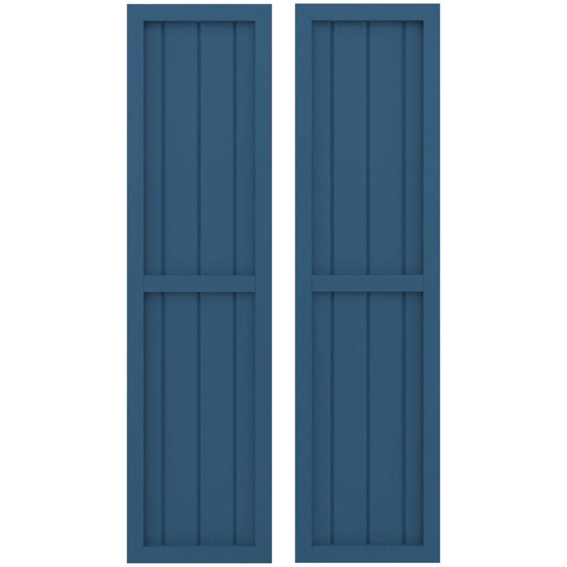 Deux volets à panneaux égaux Americano (par paire), Bleu séjour, 55", 14"