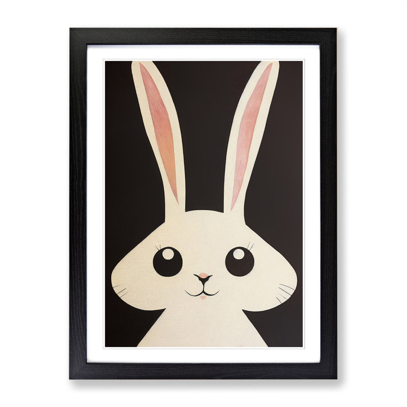 Rabbit Art - Single Picture Frame Print, Black, 64cm H x 46cm W x 2cm D