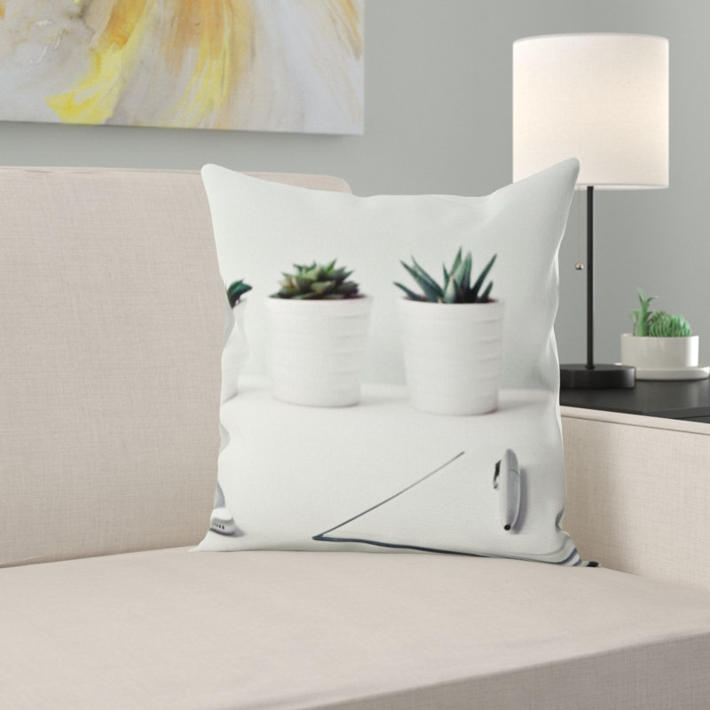 Floral Microsuede Throw Pillow