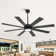 Veliz 65" Large Ceiling Fan with Light Kit and Remote Control, 6 Speeds DC Reversible Motor, 3 Color Lights, Timer, 8 Plywood Blades, 6''/20'' Downrods, for Indoor/Covered Outdoor Use