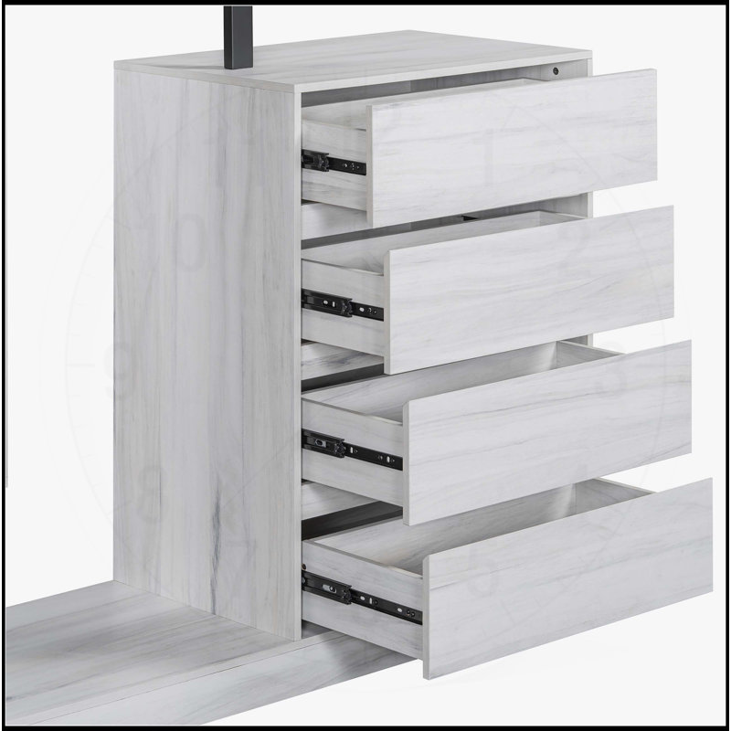 Armoire polyvalente avec plusieurs compartiments et un grand espace de rangement, Blanc