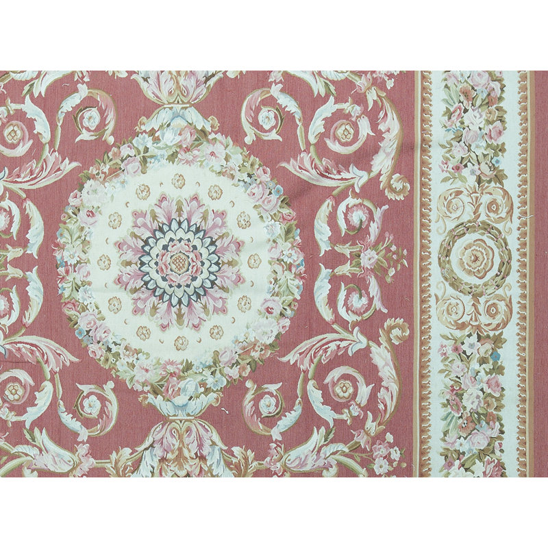 Hand-Knotted High-Quality Red and Beige Area Rug