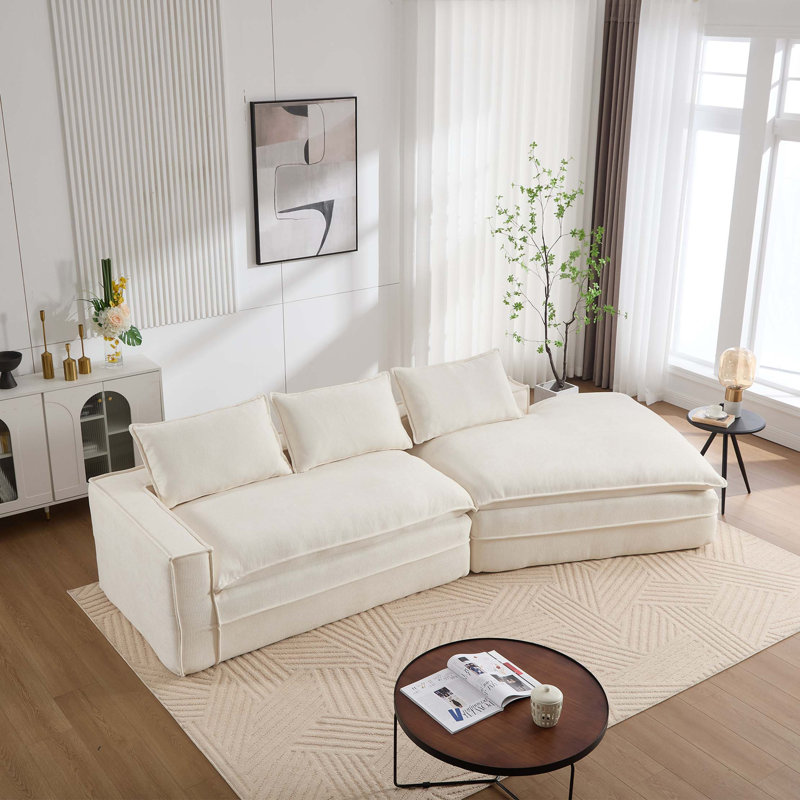 Canapé modulaire Modern, Tissu - Blanc