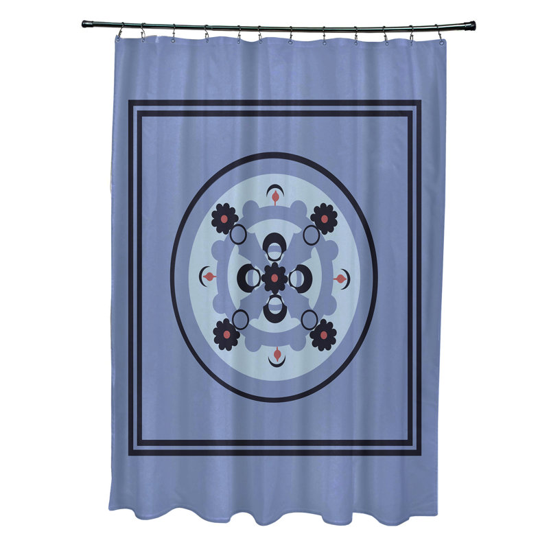 Rideau de douche Anita, Bleu clair / Bleu marine