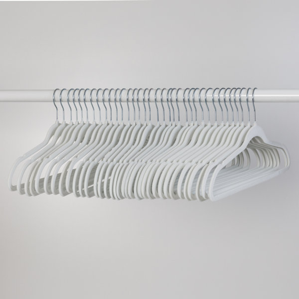 The Great American Hanger Company Heavy Duty Clear Plastic Coat Hanger, (Box of 50) Extra Strong 1/2 inch Thick Hangers with 360 Degree Chrome